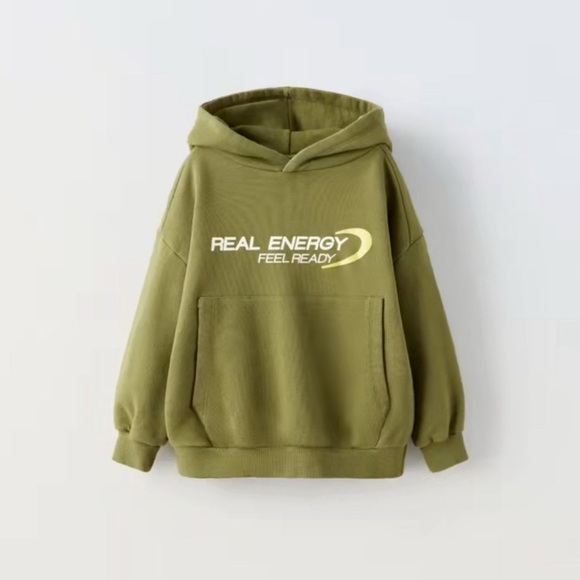 Zara Other - NWT Zara boys green graphic hoodie sweatshirt sweater size 12-18 18-24 months